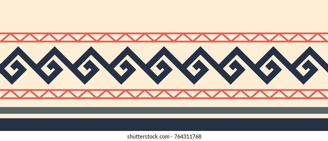 Vintage seamless horizontal colorful border in vector