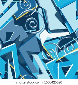Vintage seamless illustration in graffiti style for your design