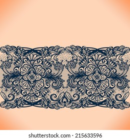 Vintage seamless lace pattern with flowers. Infinitely wallpaper, decoration for your design, lingerie and jewelry. Your invitation cards, wallpaper, and more.