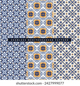 Vintage nahtlose mediterrane Fliesenmuster dekorativer Hintergrund