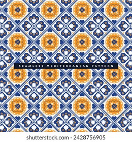 vintage seamless mediterranean tile pattern decorative background