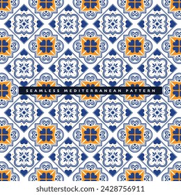 Vintage nahtlose mediterrane Fliesenmuster dekorativer Hintergrund