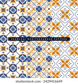 vintage seamless mediterranean tile pattern decorative background