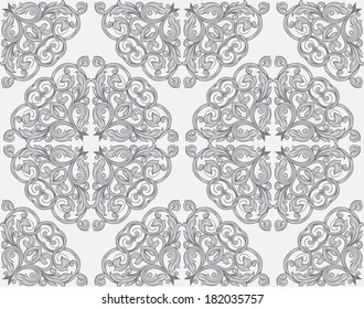 Vintage seamless monochrome pattern drawing