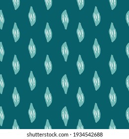 Patrón vintage de naturaleza sin fisuras con ornamento de hojas botánicas abstractas azules. Fondo azul marino. Impresión vectorial plana para textiles, tela, giftwrap, papel pintado. Ilustración sin fin.