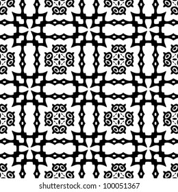 Vintage seamless ornate black and white pattern background vector illustration