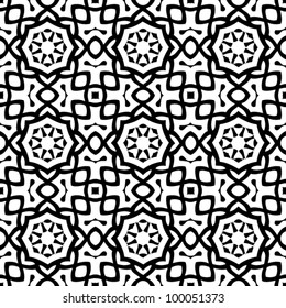 Vintage seamless ornate black and white pattern background vector illustration