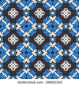 Vintage seamless ornate pattern background vector illustration