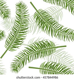 Vintage Seamless palm leaf pattern. Tropical leaves vector background for print or website. Tile able design.