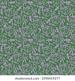 vintage seamless pattern with abstract flowers Floral background