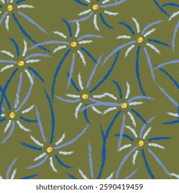 vintage seamless pattern with abstract flowers Floral background