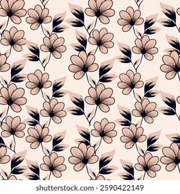 vintage seamless pattern with abstract flowers Floral background