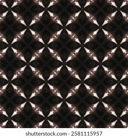 Vintage seamless pattern with abstract geometric shapes, vector design, editable for a retro, modern aesthetic.