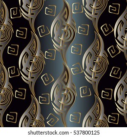 Vintage seamless pattern. Abstract ornate vector 3d  background. 