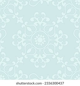 Patrón ininterrumpido vintage con ilustración vectorial dibujada a mano arabesca. Diseño de color plano.
