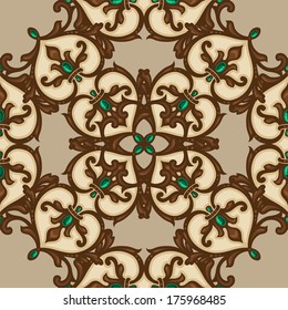 Vintage seamless pattern with Arabic ornament 