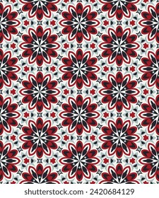 Vintage seamless pattern. Art forms are grouped and arranged in a specific order. Vector image for print, textile, packaging, interior design and your other projects.