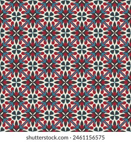 Vintage seamless pattern. Art forms are grouped and arranged in a specific order. Vector image for print, textile, packaging, interior design and your other projects.