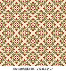 Vintage seamless pattern. Art forms are grouped and arranged in a specific order. Vector image for print, textile, packaging, interior design and your other projects.