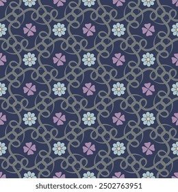 Vintage seamless pattern. Art forms are grouped and arranged in a specific order. Vector image for print, textile, packaging, interior design and your other projects.