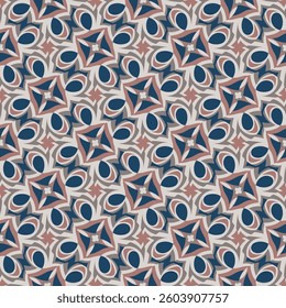Vintage seamless pattern. Art forms are grouped and arranged in a specific order. Vector image for print, textile, packaging, interior design and your other projects.

