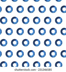 Vintage seamless pattern based on geometric shapes. Watercolor paint. Can be used as decoration for the gift boxes, wallpapers, backgrounds, web sites. 