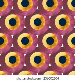 Vintage seamless pattern based on geometric shapes. Watercolor paint. Can be used as decoration for the gift boxes, wallpapers, backgrounds, web sites. 