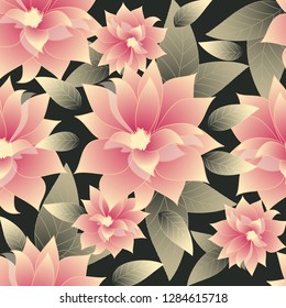 Vintage Seamless Pattern with blow flowers. Vector illustration design for fashion, fabric, and all prints.