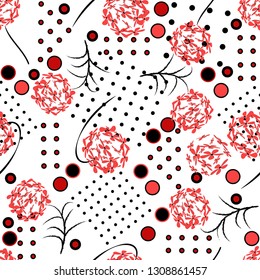Vintage Seamless Pattern with blow flowers. Floral and Leaves Decoration Texture. Vintage Style Design for Fabric Print, Wallpaper Background. 