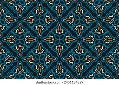 vintage seamless pattern with blue color