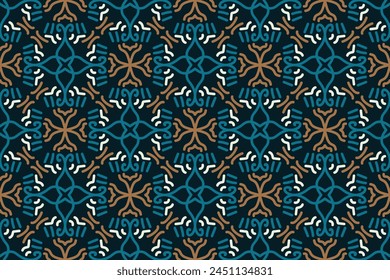 vintage seamless pattern with blue color
