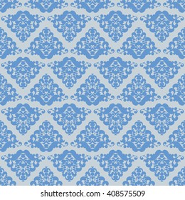 Vintage seamless pattern in blue tones. Wonderful background for design of cards, invitations, wrapping paper, covers and other things.