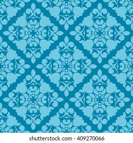Vintage seamless pattern in blue tones. Wonderful background for design of cards, invitations, wrapping paper, covers and other things.