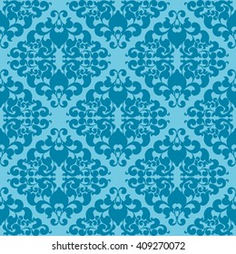 Vintage seamless pattern in blue tones. Wonderful background for design of cards, invitations, wrapping paper, covers and other things.