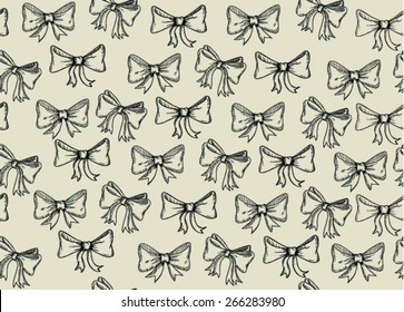 vintage seamless pattern with bows