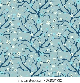 Vintage seamless pattern with branches