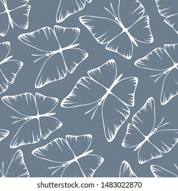 Vintage seamless pattern with butterflies.