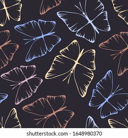 Vintage seamless pattern with butterflies.