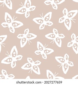 Vintage seamless pattern with butterflies.