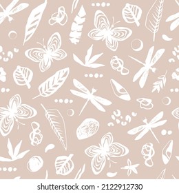 Vintage seamless pattern with butterflies.