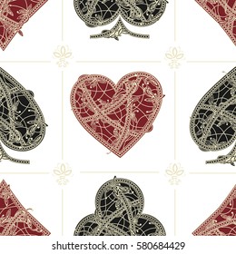Vintage seamless pattern card suits