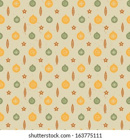 Vintage seamless pattern with Christmas decrations