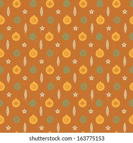 Vintage seamless pattern with Christmas decrations