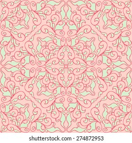Vintage seamless pattern in classic style in soft retro colors
