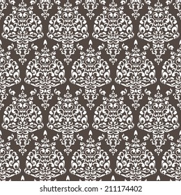 Vintage seamless pattern coffee color