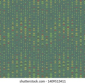 Vintage seamless pattern. Colored geometric abstraction on green background. Useful as design element for texture and artistic compositions.