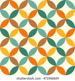 Vintage seamless pattern. Colorful geometric background. Autumn colors. Vector illustration. 