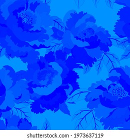 Vintage seamless pattern with colorful peonies for fabric design. Beautiful floral texture. Summer, spring background.	