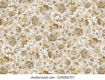 Vintage Seamless patrón en coloridas flores pequeñas y bonitas. Estilo de la libertad floración florido diseño para moda , tela , papel tapiz , web y todas las impresiones sobre el color de fondo marrón elegante