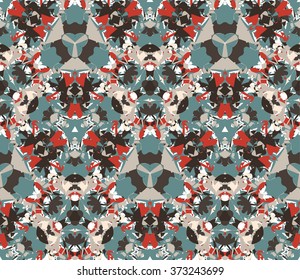 Vintage seamless pattern. Seamless pattern composed of color abstract elements located on white background. Useful as design element for texture, pattern and artistic compositions.